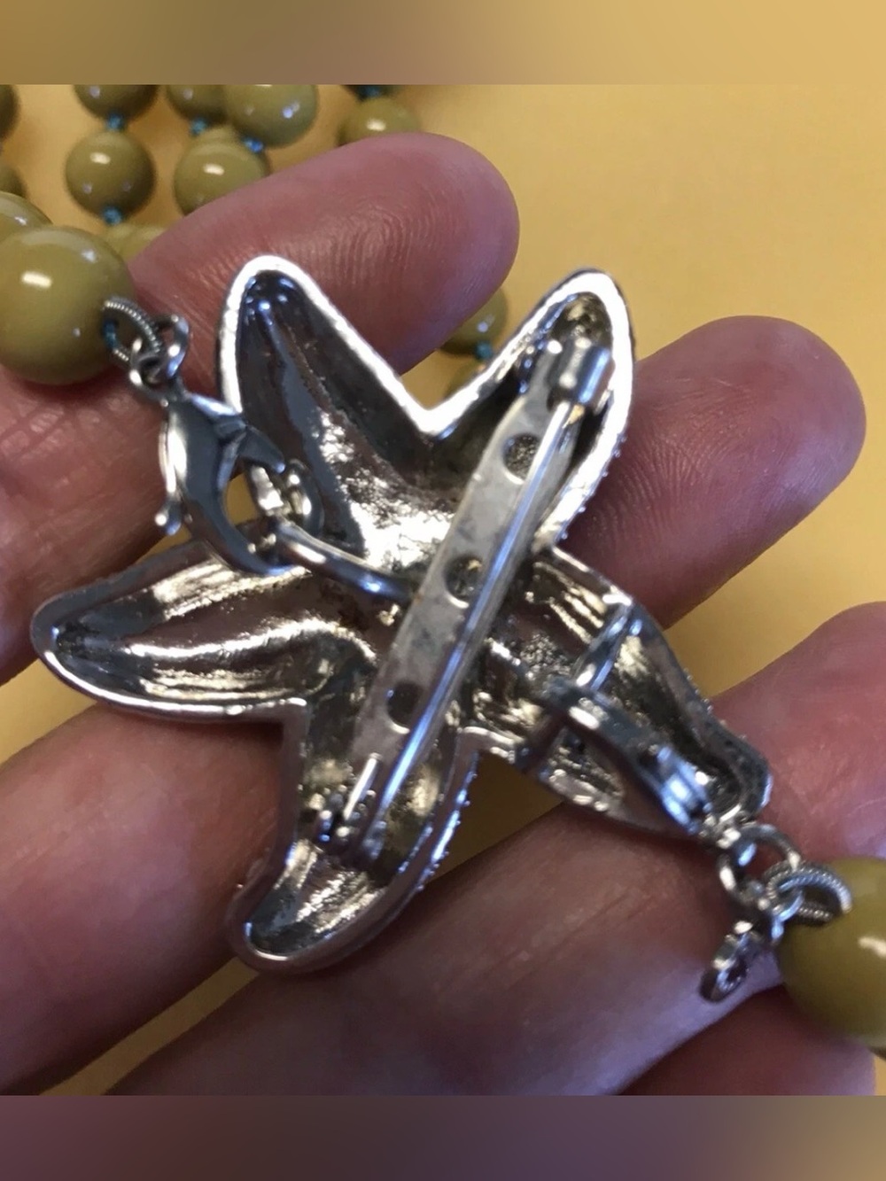 Stella & Dot RETIRED Palm LaCoco Beaded Necklace W/Detachable Starfish Brooch - Picture 7 of 10